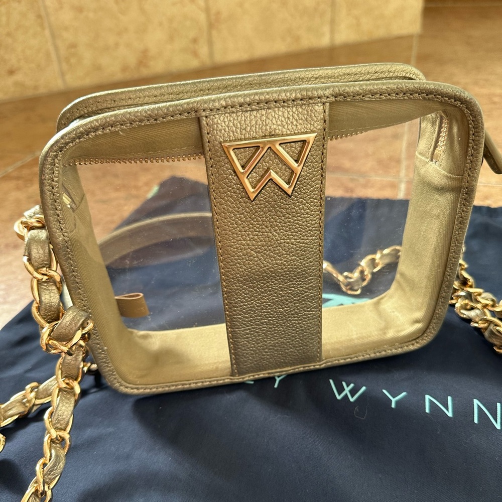 Kelly Wynne Clear Mingle Mini Crossbody Purse: Moon Gold **SOLD OUT**